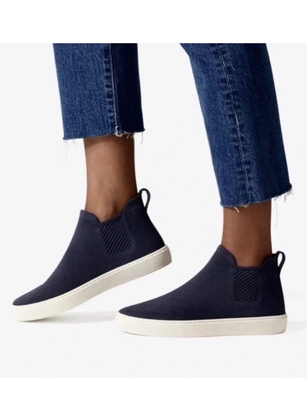 Rothy’s Navy Slip-On High-Top Sneakers size 8